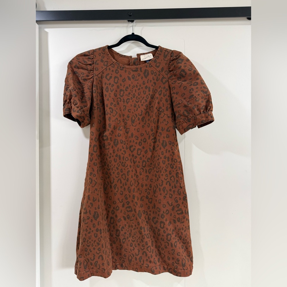 Universal Thread Leopard Print Puff Sleeve Dress … - image 1